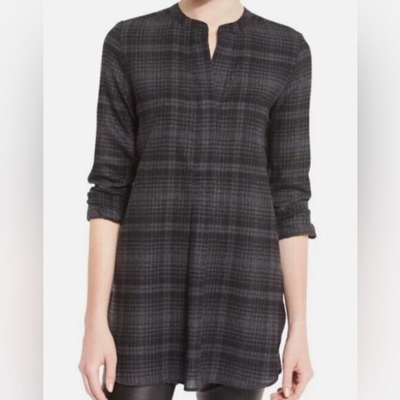 Theory Avalon Plaid Tunic Top – 100% Orvino Wool, Size P, Multi-Col - Picture 2 of 9